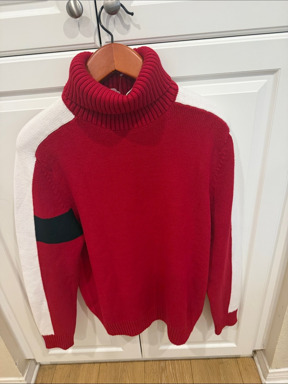 Alp N Rock Red, White & Black Turtleneck Colorblock Sweater